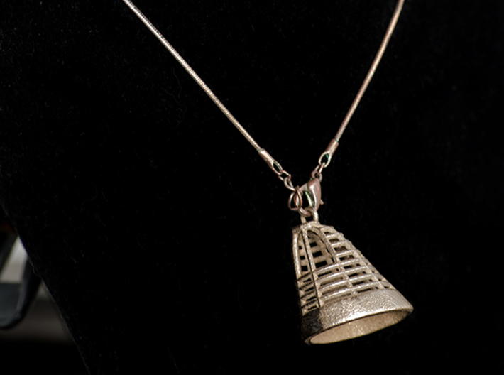 Cage Crinoline, c. 1863-1868 3d printed Cage Crinoline printed in Stainless Steel, used as a pendant.