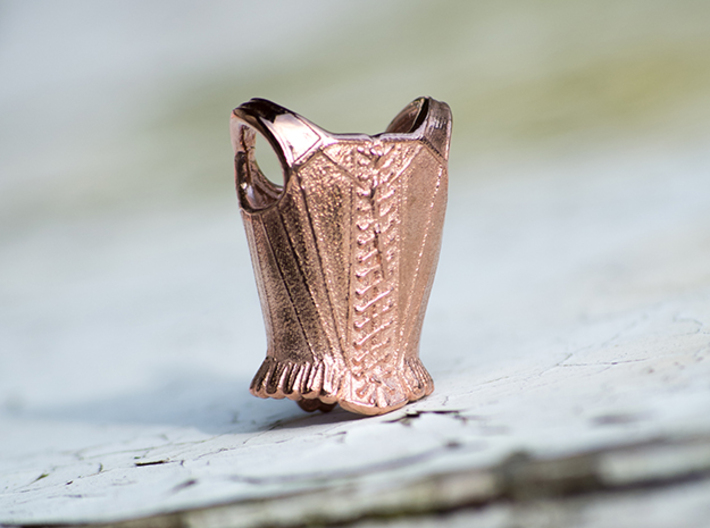 Rococo Corset Stays 3d printed Rococo Stays printed in 14k Rose Gold Plated. 