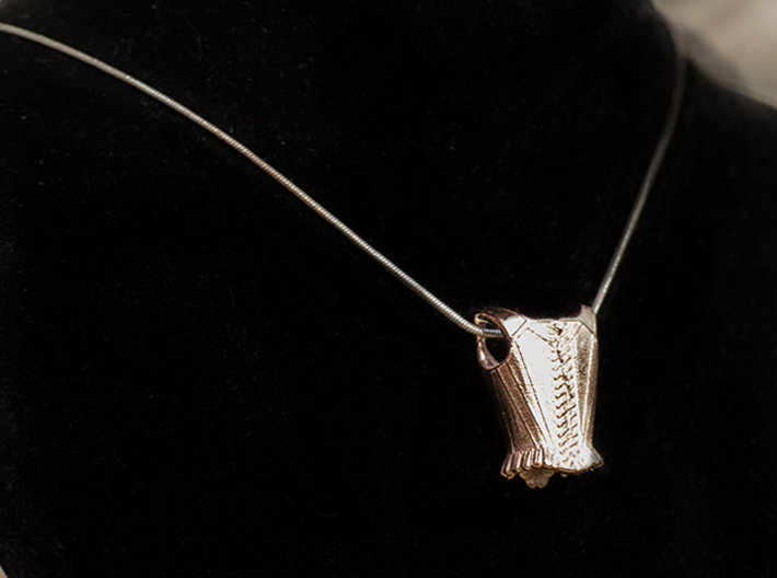 Rococo Corset Stays 3d printed Rococo Stays printed in 14k Rose Gold Plated, used as a pendant