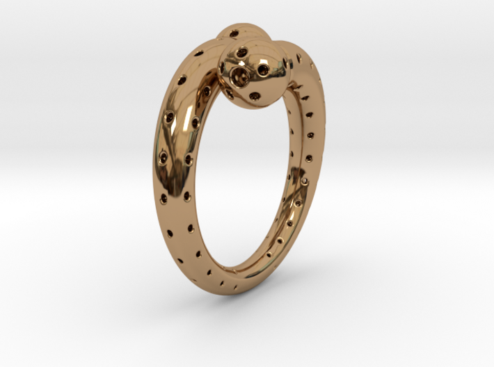 Twisted Sphere Ring 3d printed