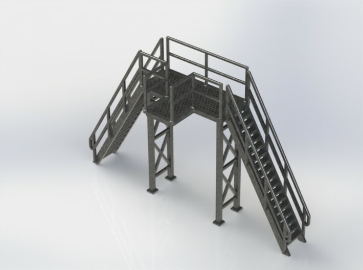 HO 1/87 Loading Platform for depot/industry 3d printed The five parts can be glued together with CA adhesive.