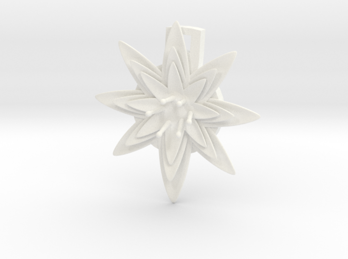 Flat Lily Pad Flower Pendant customizable 3d printed