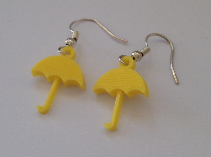 Umbrella Earrings 3d printed This is a real product shot. 