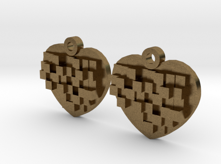 Mosaic Heart Earrings Small 3d printed