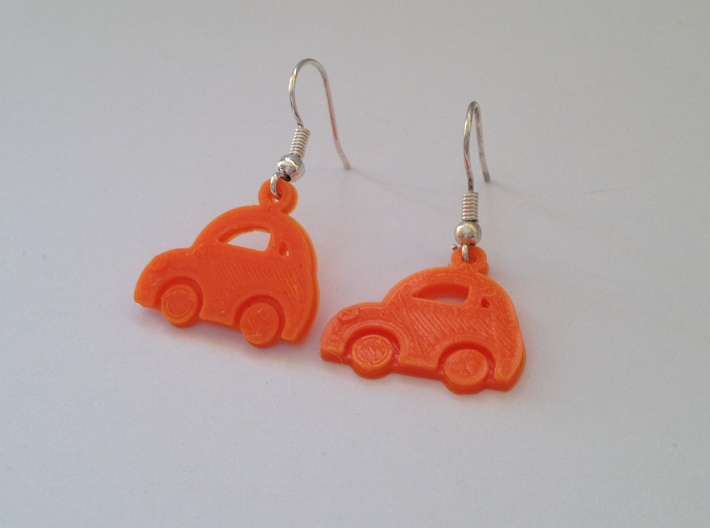 Minicooper Earrings 3d printed This is a real product shot. 