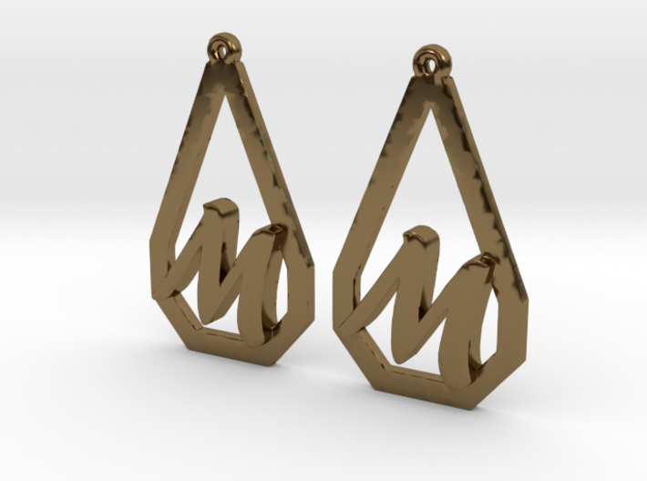 Teardrop Monogram Earrings Small (customizable) 3d printed