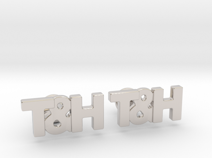 Monogram Cufflinks T&amp;H 3d printed