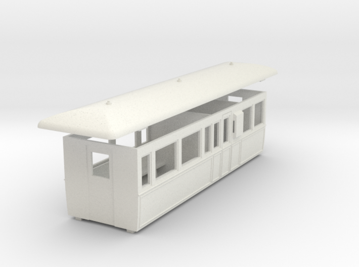 OO9 tramway center brake composite coach 3d printed
