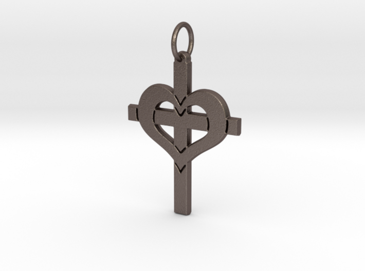 Christ in your Heart Crucifix Pendant 3d printed