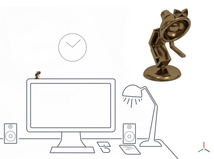 Lele says, &quot;Pls shake hand with me&quot; - Desk Toys 3d printed Polished Bronze