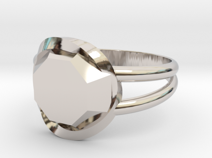 Size 8 Diamond Ring 3d printed