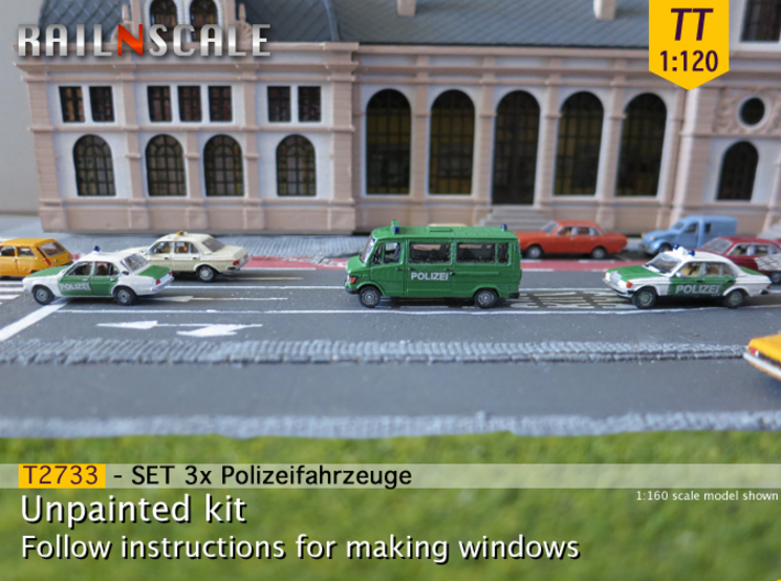 SET 3x Polizeifahrzeuge (TT 1:120) 3d printed 