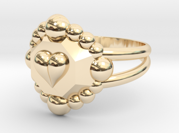 Size 9 Diamond Heart Ring E 3d printed