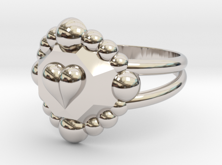 Size 10 Diamond Heart Ring E 3d printed