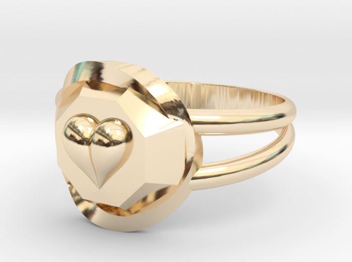 Size 6 Diamond Heart Ring F 3d printed