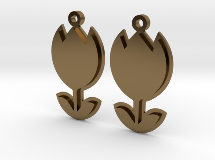 Tulip Earrings Thick 3d printed