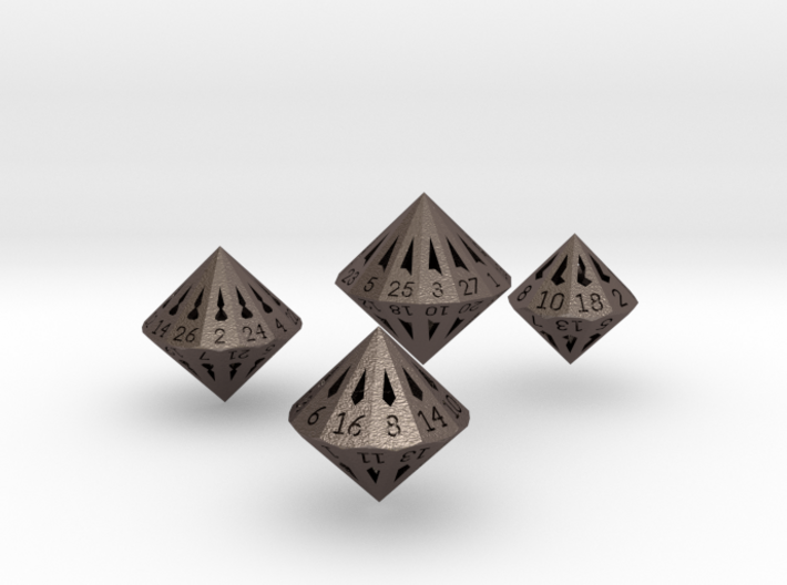 Large Dipyramidal Dice Set 3d printed