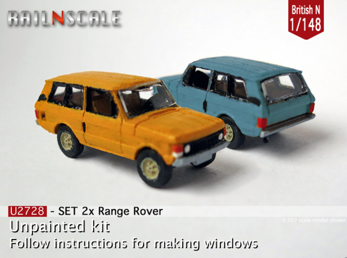 SET 2x Range Rover (British N 1:148) 3d printed
