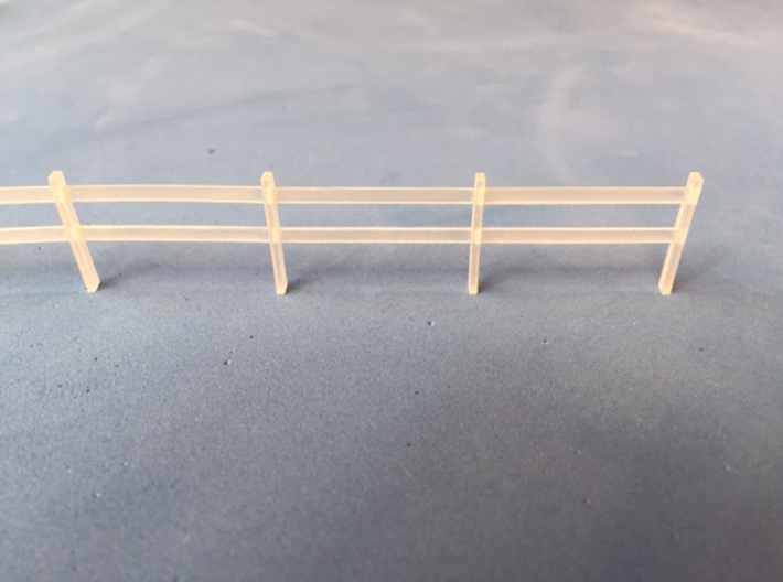Post and rail fence kit HO Scale (10 Piece) 3d printed