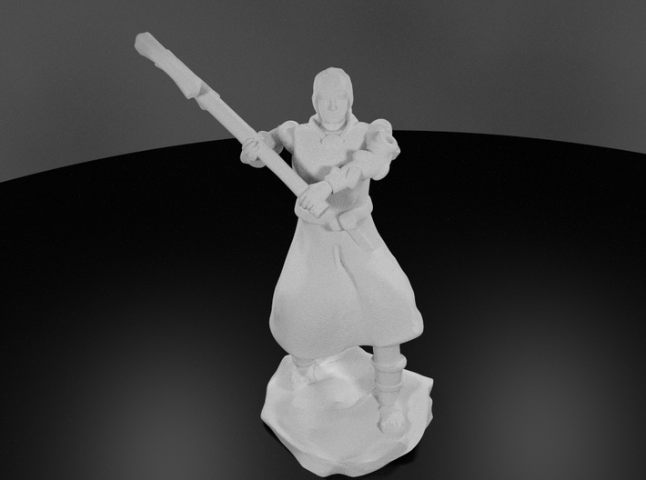 Human Fighter Noblewoman with Greataxe &amp; Chainmail 3d printed 3D Render
