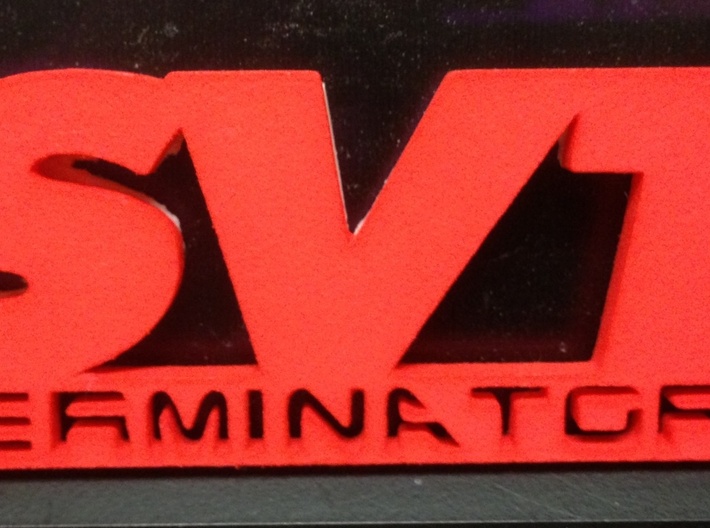 SVT Terminator Emblem 3d printed Actual emblem printed in Coral Red strong &amp; flexible polished