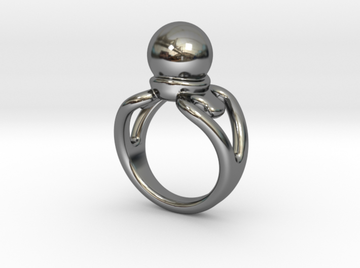 Black Pearl Ring 14- Italian Size 14 3d printed