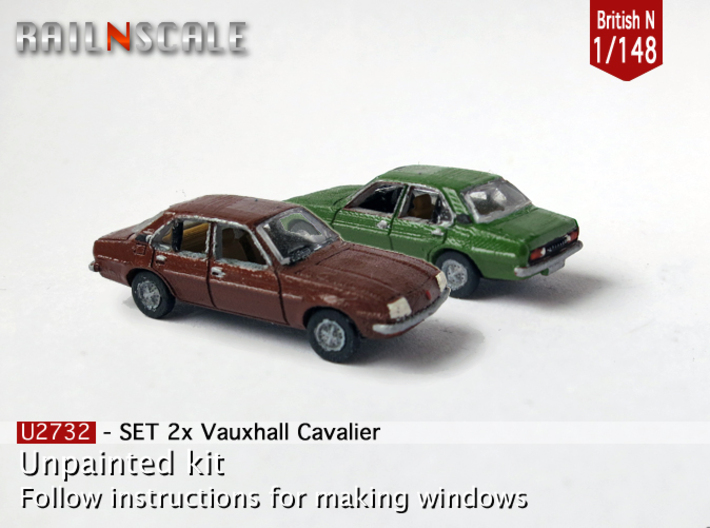 SET 2x Vauxhall Cavalier (British N 1:148) 3d printed