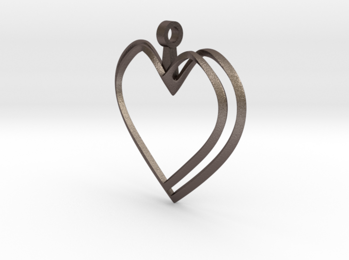 Open Heart Pendant 3d printed