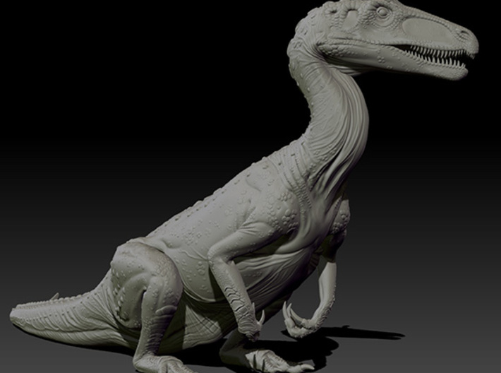1/40 Cryolophosaurus - Sitting 3d printed Zbrush render of final sculpt