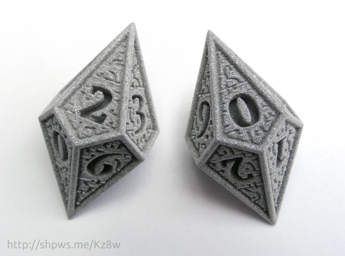 Hedron D10 (v2 closed) Spindown - Solid 3d printed With two of these dice you can keep track of life totals from 1 to 100