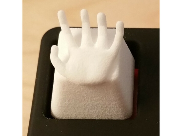Hand Cherry MX Keycap 3d printed Hand Cherry MX Keycap in White Strong &amp; Flexible (Photos by prototypepacifist)