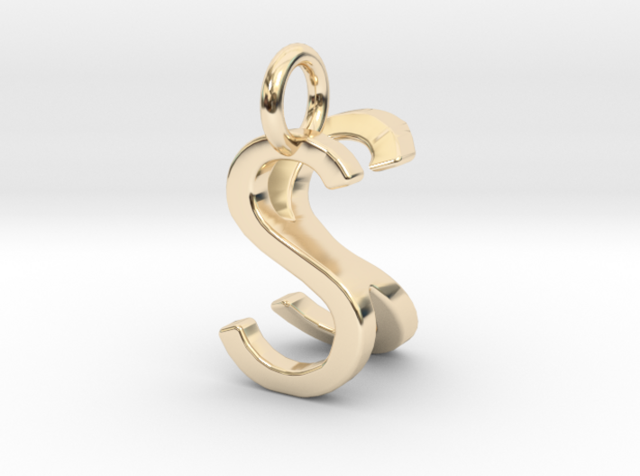 Two way letter pendant - KS SK 3d printed