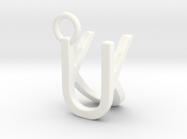 Two way letter pendant - KU UK 3d printed