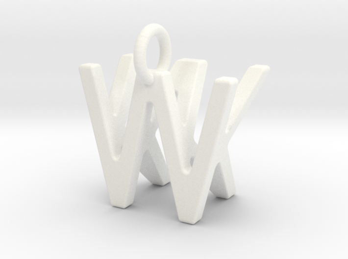 Two way letter pendant - KW WK 3d printed