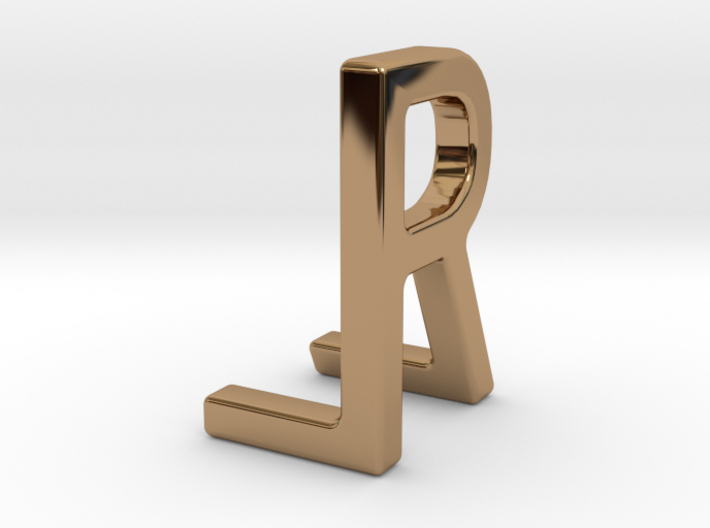 Two way letter pendant - LR RL 3d printed