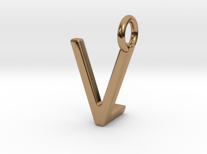 Two way letter pendant - LV VL 3d printed