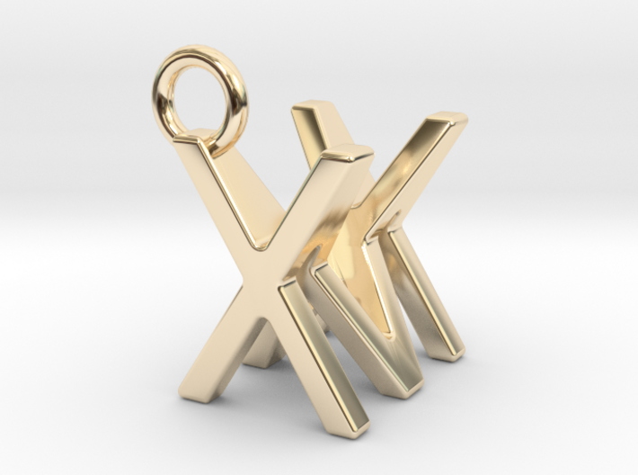 Two way letter pendant - MX XM 3d printed