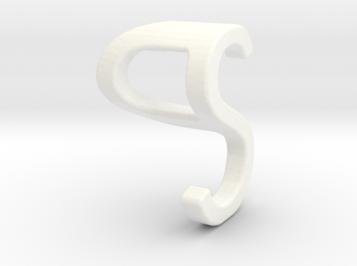 Two way letter pendant - PS SP 3d printed