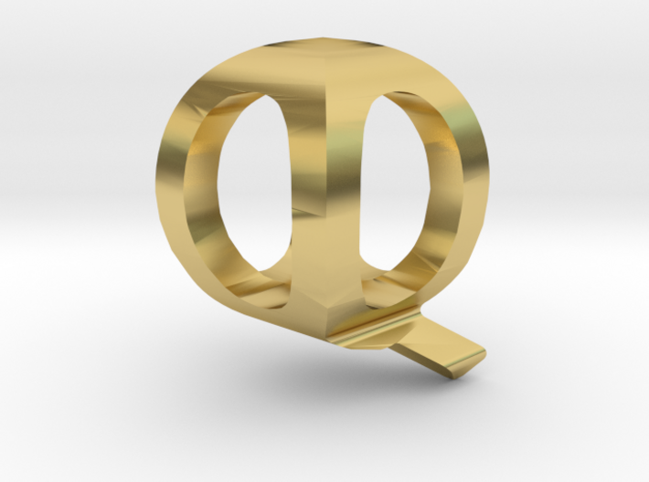 Two way letter pendant - QQ Q 3d printed