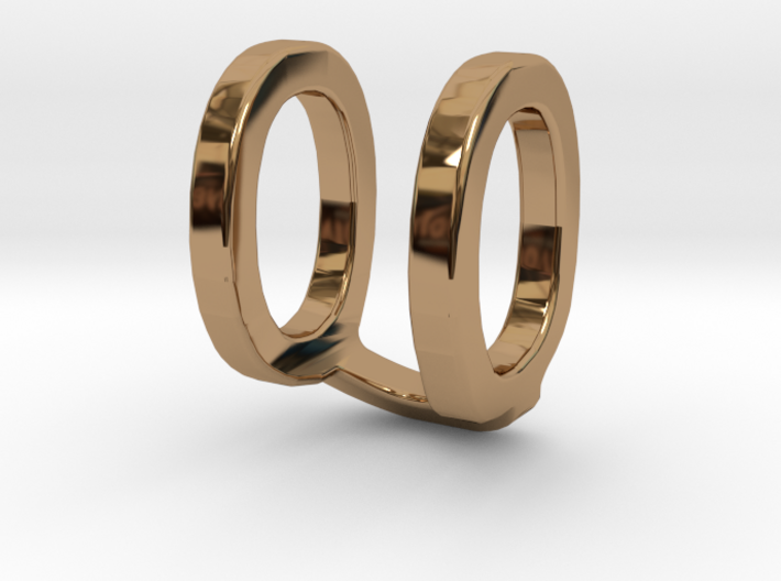 Two way letter pendant - QU UQ 3d printed