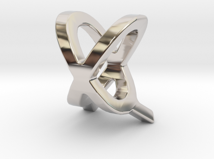 Two way letter pendant - QX XQ 3d printed