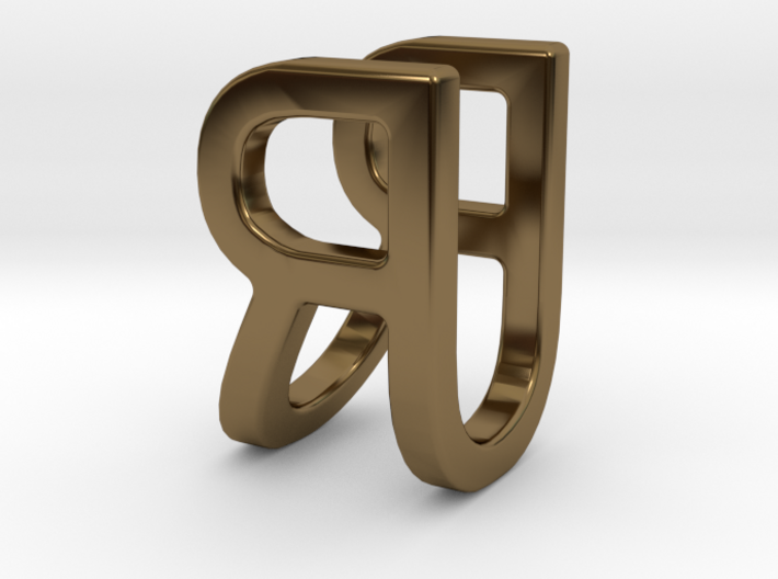 Two way letter pendant - RU UR 3d printed