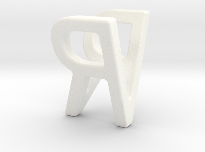 Two way letter pendant - RV VR 3d printed