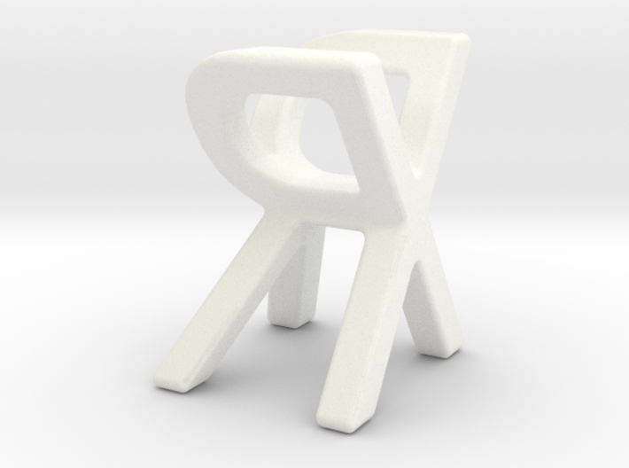 Two way letter pendant - RX XR 3d printed