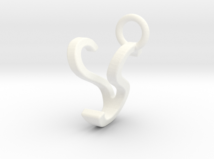 Two way letter pendant - SV VS 3d printed