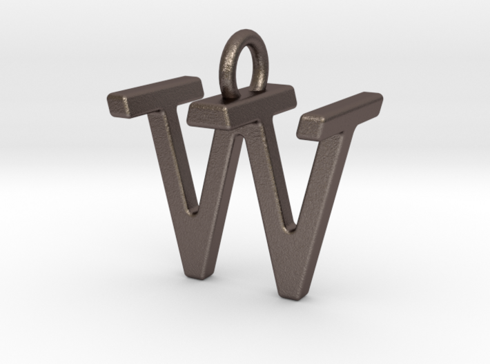 Two way letter pendant - TW WT 3d printed