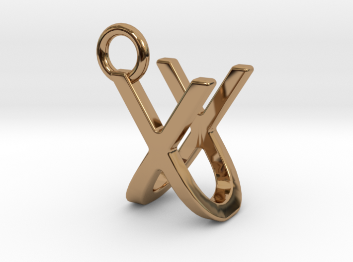 Two way letter pendant - UX XU 3d printed