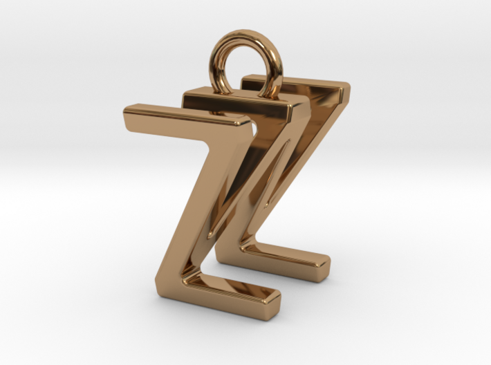 Two way letter pendant - WZ ZW 3d printed