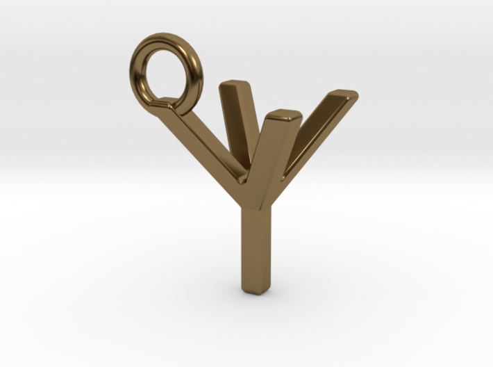Two way letter pendant - YY Y 3d printed