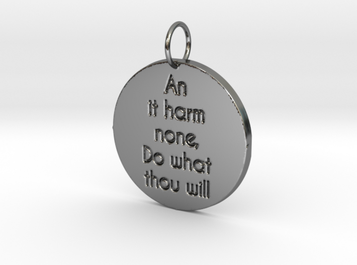 Pagan Rede (Wiccan Rede) - An it harm none pendant 3d printed